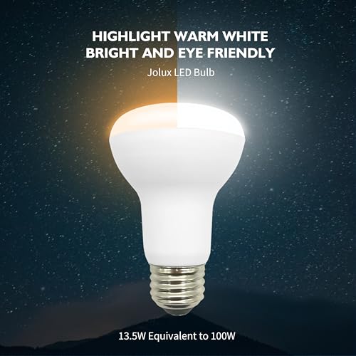 Jolux 10 Pack BR20 LED Bulb, 3000K Dimmable,1470 Lumens, 13.5W=100W - color: Warm White (3000k)