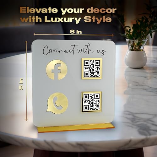 Skywin QR Code Sign for Business, Cash App QR Code Sign Stand - White - color: White