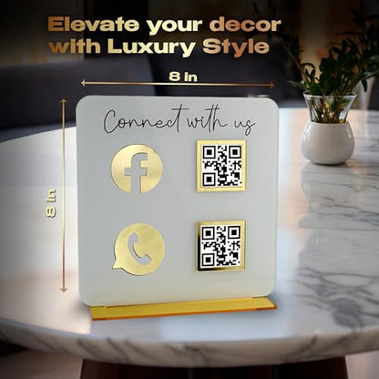 Skywin QR Code Sign for Business, Cash App QR Code Sign Stand - White - color: White
