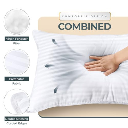 Utopia Bedding Hotel Bed Pillows for Sleeping, Pillows King Size Set of 2 - size: King (Pack of 2)
