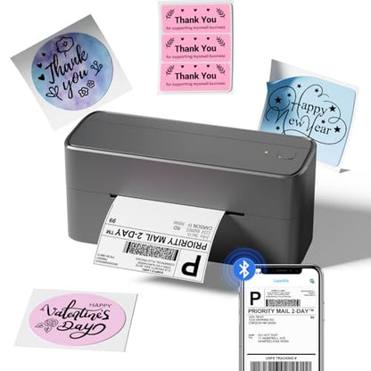 Phomemo Bluetooth Shipping Label Printer,241BT Label Printer & 20Pcs Labels - color: Gray