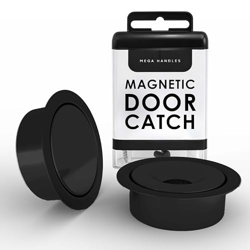 Mega Handles Concealed Magnetic Door Catch for Dummy Doors, Elegant Magnetic Closet Door Catch - Black - color: Black, size: 1 Pack