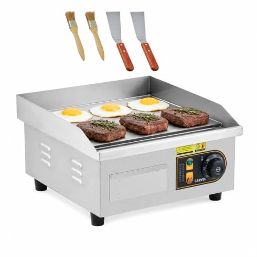 Commercial 14-Inch Electric Griddle, 1700W Stainless Steel Flat Top Grill - size: 14inch