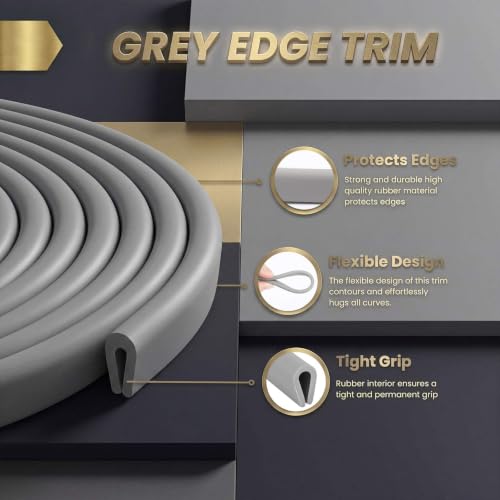 Tondiamo Rubber U Channel Edge Trim, Door Seal Strip - color: Gray, size: 10.01 Feet,1/8 Inch