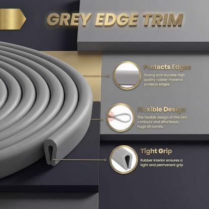 Tondiamo Rubber U Channel Edge Trim, Door Seal Strip - color: Gray, size: 10.01 Feet,1/8 Inch