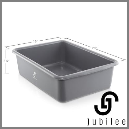 Jubilee 4-Pk Plastic Storage Bin, 20L Gray Commercial Busser Utility Tub - color: Gray, size: 20 L