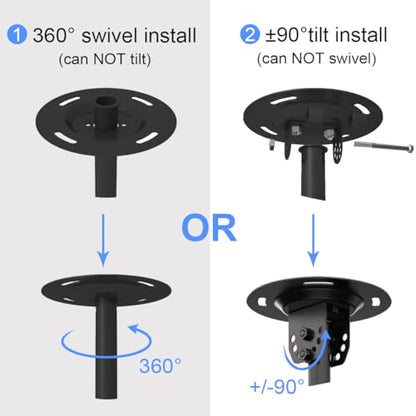 Suptek Ceiling TV Mount Fits Most 23-43 inch LCD LED Plasma Panel Display with Max VESA 200x200mm Loaded up to 35kg/77.16lbs Height Adjustable MC3260 - size: Max 43" TV