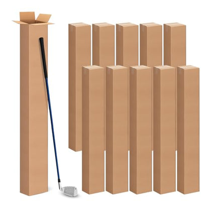 6x6x48 Inch Tall Corrugated Cardboard Boxes 10 Pack, 6"L x 6"W x 48"H Golf Club Shipping Boxes - Shipping, Moving, Packaging, Mailing, Storage Box for Home or Business - size: 6x6x48'' Pack of 10