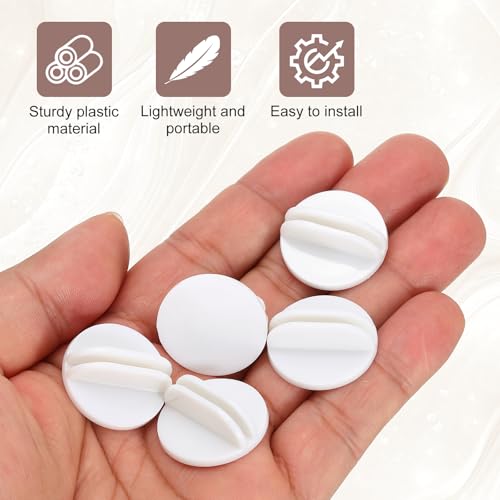 PATIKIL Mini Card Stands (2mm /0.08" White) (25Pcs) Plastic Round Place - color: White