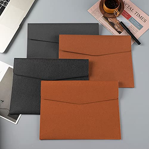 VANRA 1 Piece PU Leather Envelope File Folders Holder A4 Paper Organizer - color: Brown