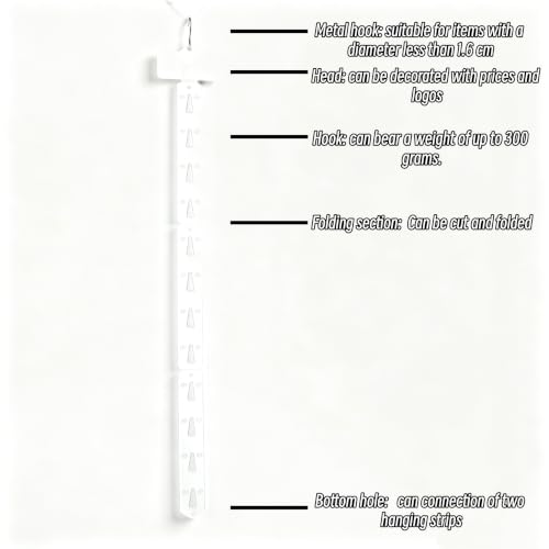 12 Pack 12 Station Plastic Hanging Merchandise Strips with Sticker for Vendor Store Rack Alley Hanging Bags Display Retail Candy chip Craft