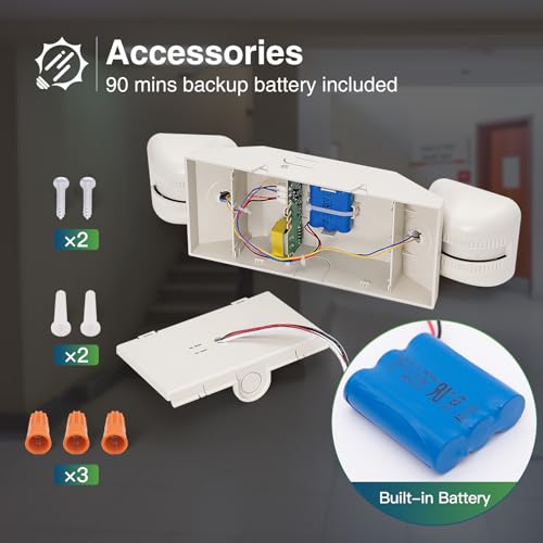FREELICHT 24Pack Emergency Lights for Business, Square Heads, 90min Battery - size: 24 pack