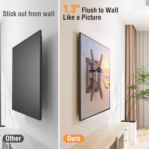 Ultra Slim TV Wall Mount for Most 26-60 Inch TVs, Full Moiton Swivel, Tilt - size: TV 26-60", Ultra Slim