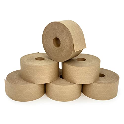IDL Packaging 3" x 375' Water-Activated Kraft Gummed Tape, 70lb (6-Pack) - color: Brown, 70 lbs