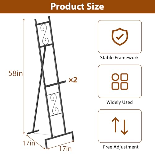 2 Easel Stand for Sign, Black Metal Easel Wedding Sign with Chain Support - style: 2pack-Black
