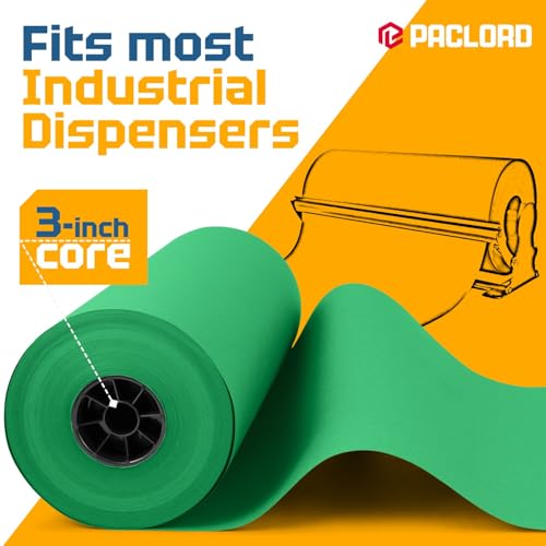 USA Made 18" x 8640" (720 ft) Green Kraft Paper Roll, Large Size - color: Green, size: 1 Roll