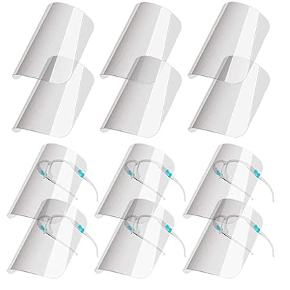 Face Shields Set with 6 Reusable Glassesand and 12 Replaceable Anti Fog Shields for Man and Women to Protect Eyes and Face