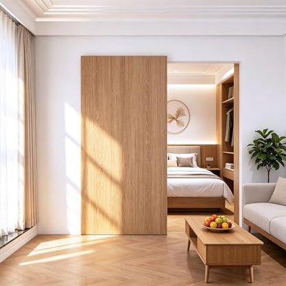 Sdstone 34” Concealed Barn Door Hardware Kit with Soft Close Mechanism,Hidden Ghost Barn Door Hardware Kit for Door Opening Width 26" to 30", Wall Mount Aluminum Track (Door not Included) - size: 34IN