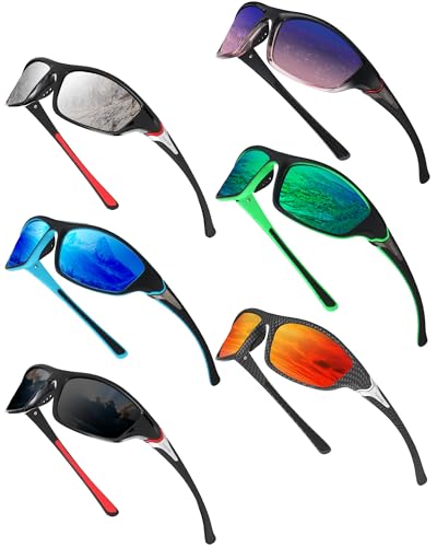 Frienda 6 Pack Polarized Sport Sunglasses for Men Outdoor - color: Cool Colors
