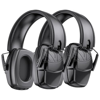 2Pack Ear Protection NRR 35dB Hearing Protection Ear Muffs for Shooting - color: Black, size: 1 Pack