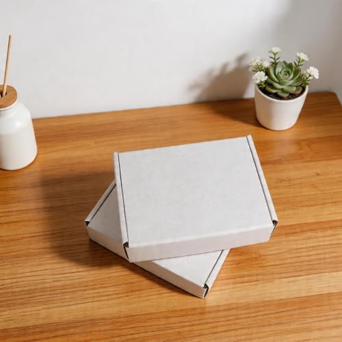Fishat 7" x 5" x 2" White Corrugated Cardboard Shipping Boxes Set of 25 - size: 7" x 5" x 2"