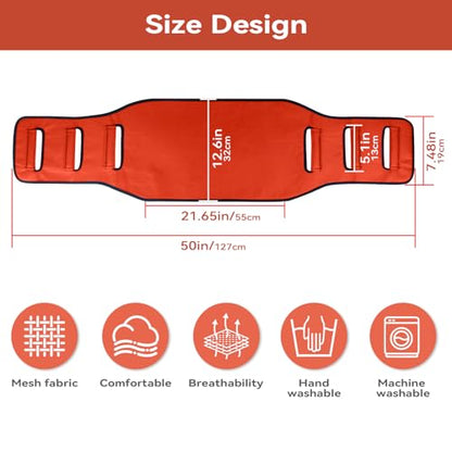 Transfer Sling, Padded Assist Gait Belt for Seniors, Lift Assist gait Belt - color: Orange-aa