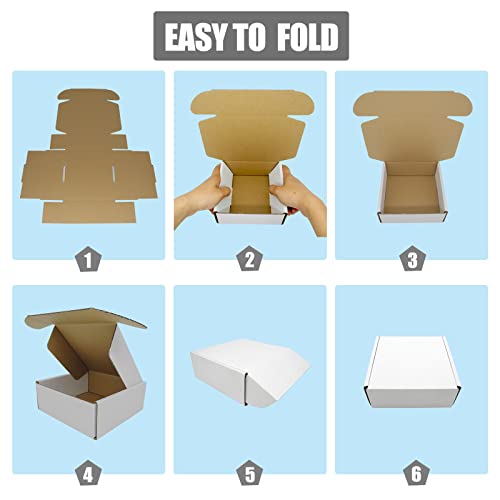 6x4x1 Boxes for Shpping Mailing, 25 Pack Small White Mailer Box Flat Corrugated Cardboard Packaging Gift Boxes Bulk Cheap Literature Mailers for Small Business - size: 6"x4"x1", style: 25 Pack - White