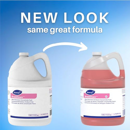 Diversey BreakDown Odor Eliminator & Cleaner Conc, Fresh, 1 gal - size: 1-Gallon