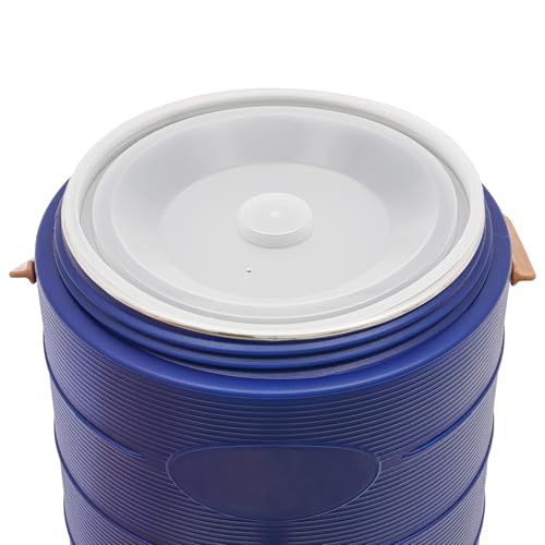 Stainless Steel Beverage Dispenser Insulated Container with Faucet Cooler with Drink Dispensers Cold and Hot Drink Dispenser for Milk Tea, Juice, Coffee 6.6 Gal Capacity (Blue) - color: Blue, size: 25L