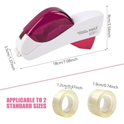 Automatic Tape Dispenser for Wrapping Gifts, Handheld Packaging Tape Dispenser Gun with Cutter, Dispensers for Adhesive Tapes-White - color: White