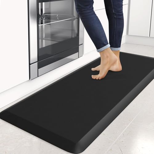 4/5 Inch Thick Kitchen Mats for Floor, StepRite Kitchen Rug for Standing - color: Black, size: 54"L x 22"W x 0.8"Th