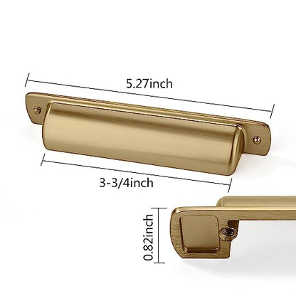 6 Pack Cup Pulls 3-3/4"(96mm) Center to Center Drawer Pulls Champagne Bronze Cabinet Cup Pulls Kitchen Cabinet Hardware Satin Brass Cabinet Handles Bin Cup Drawer Handles Gold Knobs. - color: Champagne Bronze, size: 3-3/4"(96mm) hole center, style: Quanti