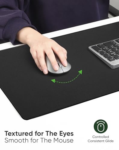 ALOANES Non-Slip Extended Mouse Pad Office&Home Desk Mat Stitched Edge - color: Classic Black, size: 31.5L x 11.8W inches