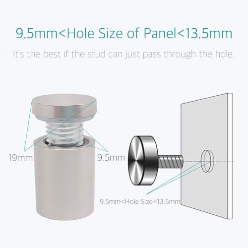 Lantee 12 Pack 3/4 x 1 Inch Sign Standoff Mounts, Stainless Steel Glass Standoff Holder with Rubber Gaskets, Brushed Finish Advertising Hardware for Acrylic Picture Frames, Wall Mounted Display Screws - color: Silver, size: 3/4" x 1" / 19 x 25mm