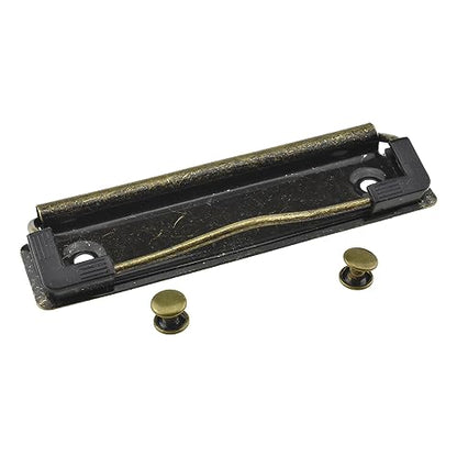 HAHIYO 3.94 Inches Vintage Bronze Metal Mountable Clipboard Clips - 6 Pack, Durable Spring Loaded Clip with Rubber Grips and Rivets Document File Wood Plastic Clip Board for Office School Home - style: Bronze-3.94in-6p