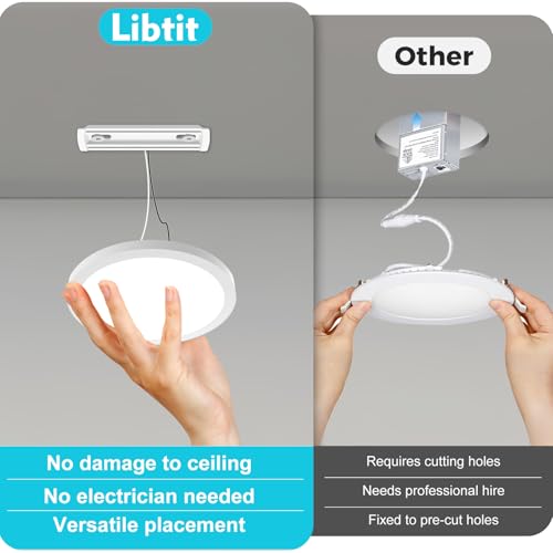libtit 2Pack 4.7 Inch Small LED Ceiling Lights Flush Mount, 3000K 4000K 6500K Adjustable, 7W 700LM White Round Disk Light Fixture for Closet Basement Bathroom Hallway Kitchen Office Garage - color: White, size: 4.7In-2Pack