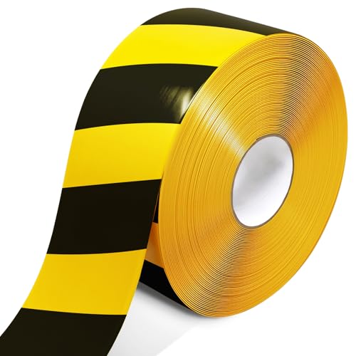 Floor Marking Tape, 1.1mm Extra Thick, Yellow & Black, 2 Inch x 100FT - color: Yellow and Black