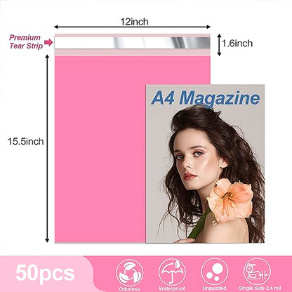 JinRuiKJ Thank You Poly Mailers 12x15.5 Inch, 50 PCS, Pink - color: Pink, size: 12*15.5inch 50pcs