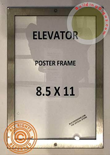 Elevator Poster Frame 8.5x11 Lockable Stainless Steel Heavy Duty Commercial Use Portrait or Landscape