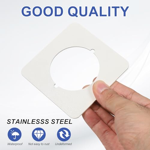 PATIKIL Door Knob Plates, 4 Pcs Square Plate Cover for Door Deadbolt Double Side Knob Handle Repair Kit Cover Filler Fixing Repair Backplate, White - color: White