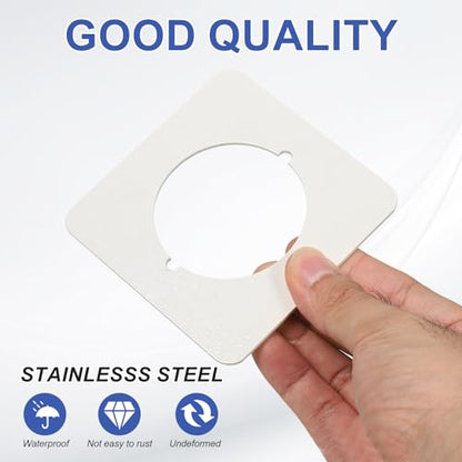PATIKIL Door Knob Plates, 4 Pcs Square Plate Cover for Door Deadbolt Double Side Knob Handle Repair Kit Cover Filler Fixing Repair Backplate, White - color: White