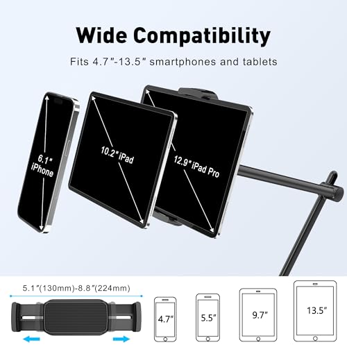 AboveTEK Retail Kiosk iPad Stand, 360 Rotating Commercial POS Tablet Stand with Aluminum iPad Holder for Desk & Bed