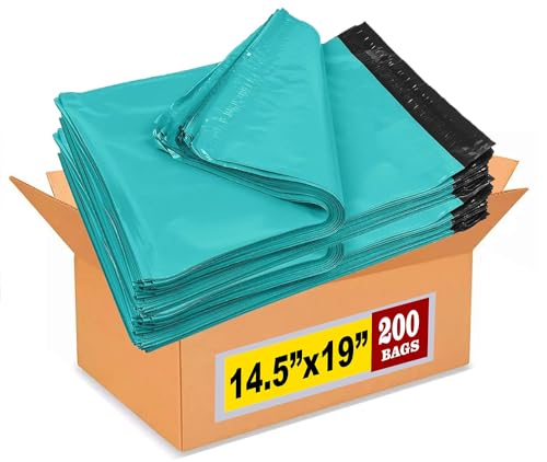 iMBAPrice Teal Poly Mailers 14.5 x 19 Inch #6, 200-Pack - color: Teal, size: 14.5" X 19"