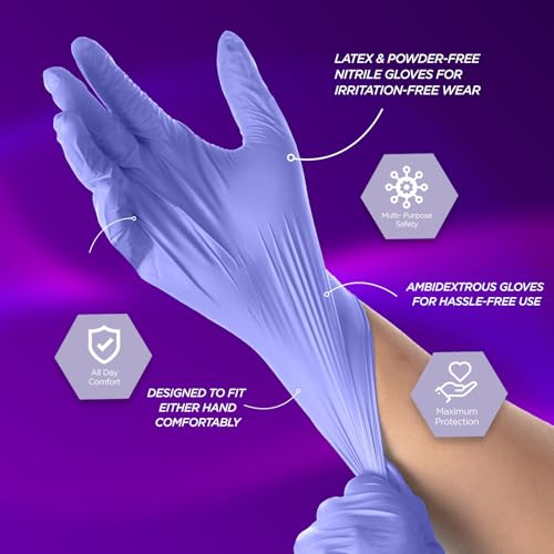 MED PRIDE Nitrile Exam 1200 Count Gloves, Blue Disposable Exam Gloves, Powder-Free Latex-Free, Medical Grade - style: Large Case of 1200