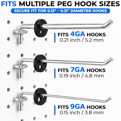 Gluposti 3-Hole Peg Hook Stopper Inventory Control Clips, 100 Peg Stoppers