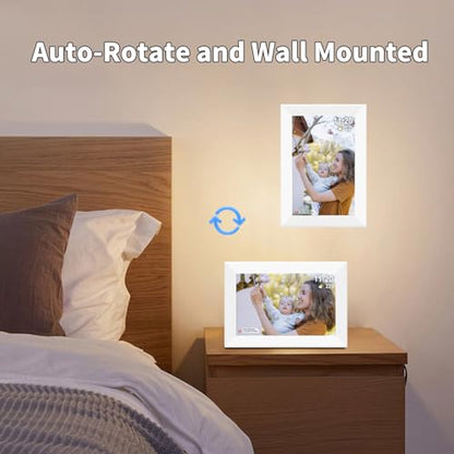 Frameo 10.1" Digital Picture Frame White, Smart WiFi Digital Photo Frame with IPS Touch Screen, 1280x800 HD Display, 32GB Auto-Rotate Wall Mountable, SD/USB Slot, Instant Sharing via Frameo App - color: 10.1 inch-White-Support Wifi