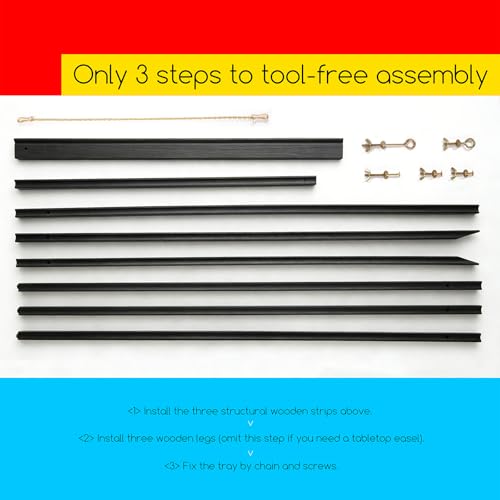 MEEDEN Wooden Easel Stand for Display: Black Wood Tripod for Wedding Sign - color: Black
