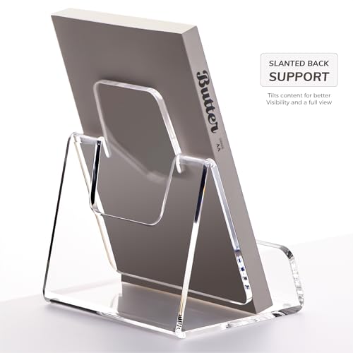 HeZone Acrylic Brochure Holder 5x6 Inch,Clear Pamphlet Holder Display Stand for Trifold 4&5&6 Inch Flyers,Pamphlets,Booklets,Menu,Leaflets for Office,Home,Store,1 Pack,A5 - size: 5''×6''