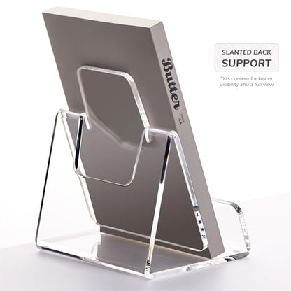 HeZone Acrylic Brochure Holder 5x6 Inch,Clear Pamphlet Holder Display Stand for Trifold 4&5&6 Inch Flyers,Pamphlets,Booklets,Menu,Leaflets for Office,Home,Store,1 Pack,A5 - size: 5''×6''