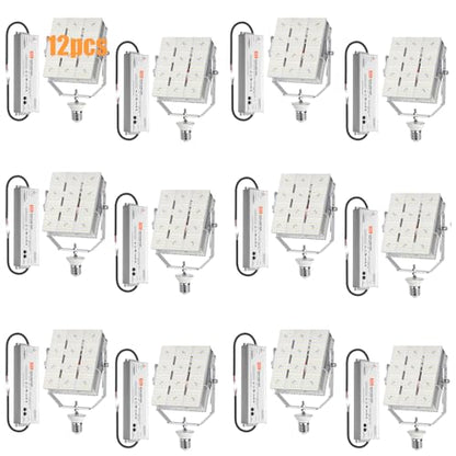 12 Pack LED Retrofit Kit for Parking Lot Light, 240W 34800LM 200-480V ETL Commercial LED Shoebox Light, 5000K E39 Mogul Base LED Shoebox Retrofit Kit for Outdoor Flood Light, Tennis Court